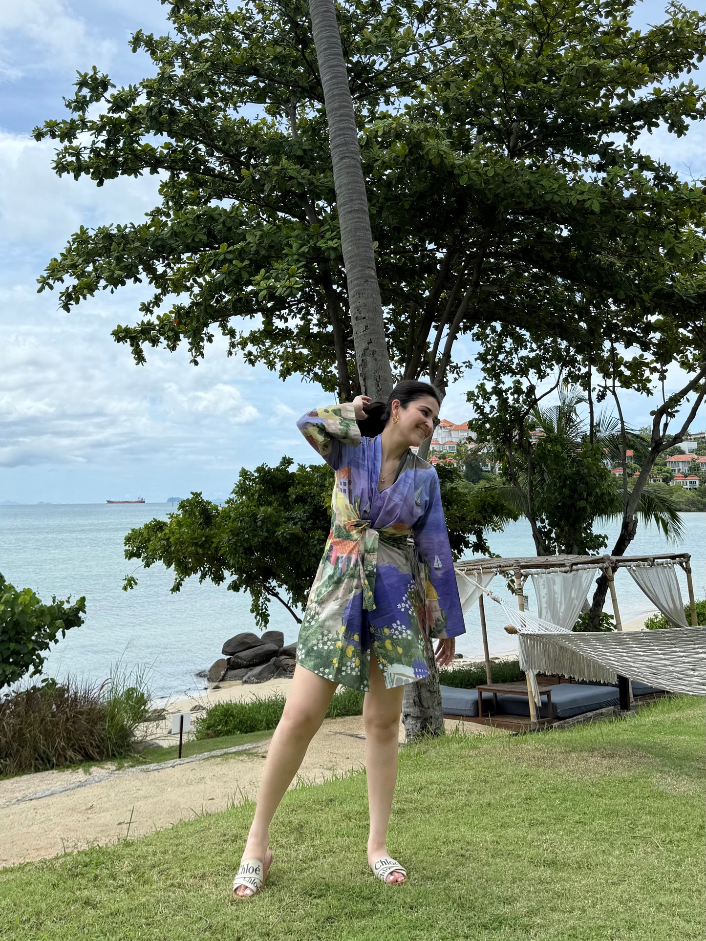 Mira dress in Coastal Serenade print
