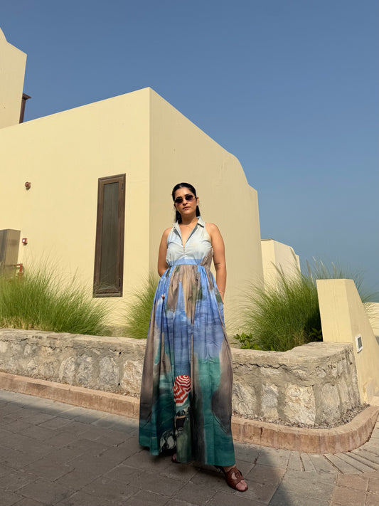 Ischia Dress in Capri Coast Print