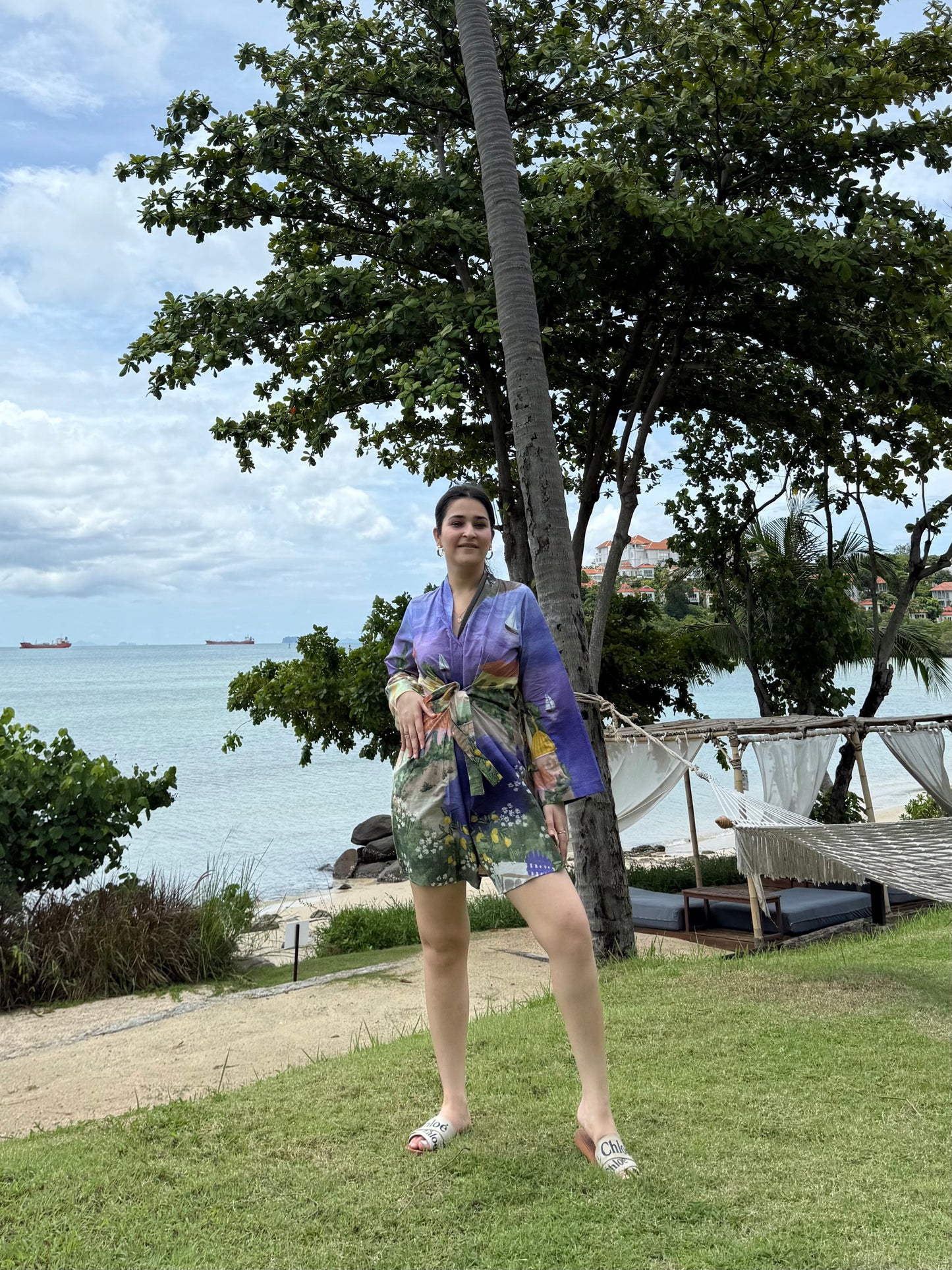 Mira dress in Coastal Serenade print
