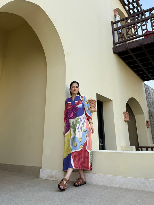 Dora Dress in Florentine Mosaic Print