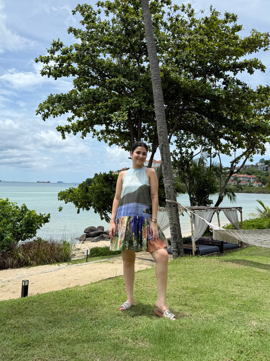Positano Dress in Coastal Serenade Print