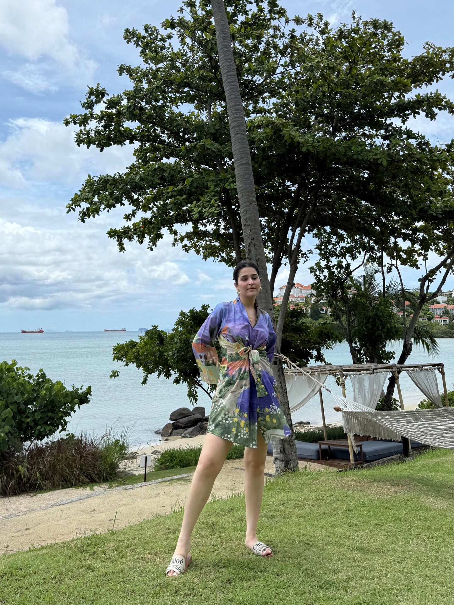 Mira dress in Coastal Serenade print