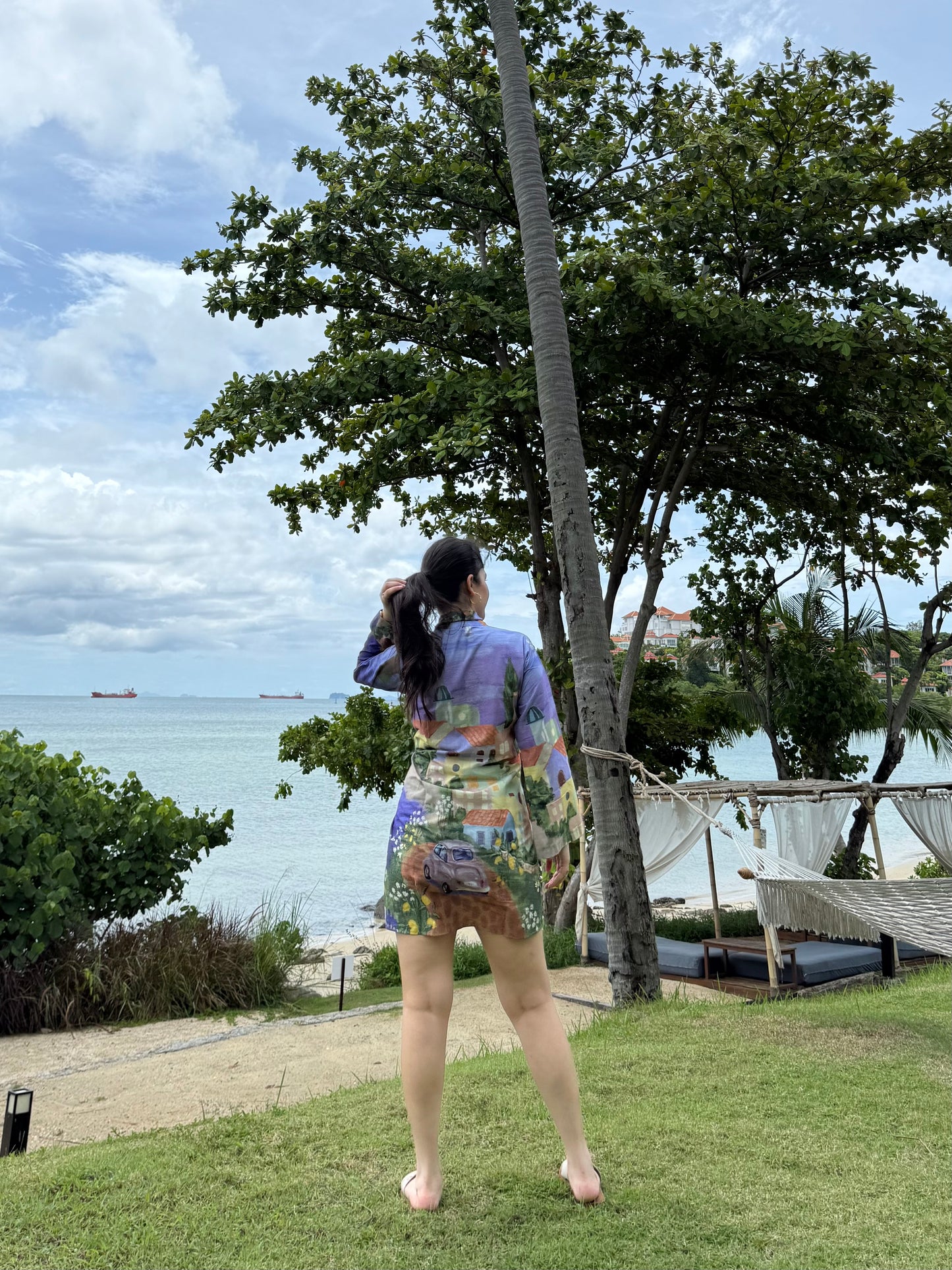 Mira dress in Coastal Serenade print