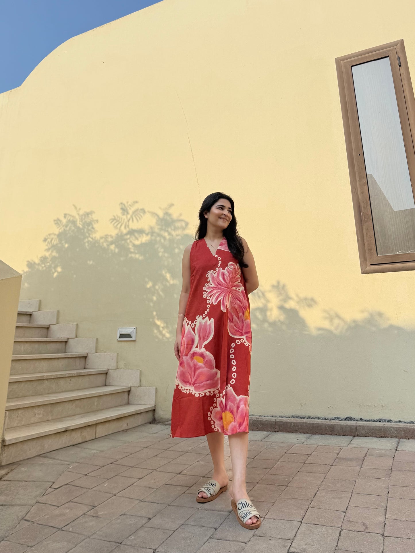 Hibiscus Dress in Bubbly Spritz Print