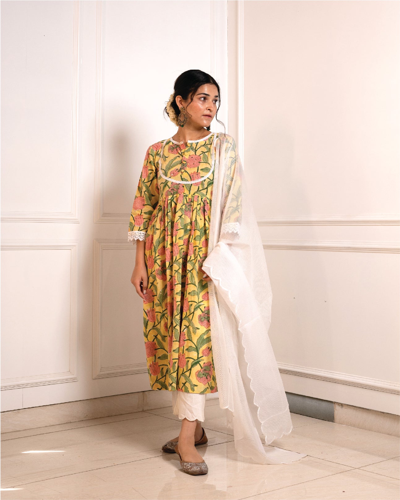 Fiza Kurta - Yellow Print