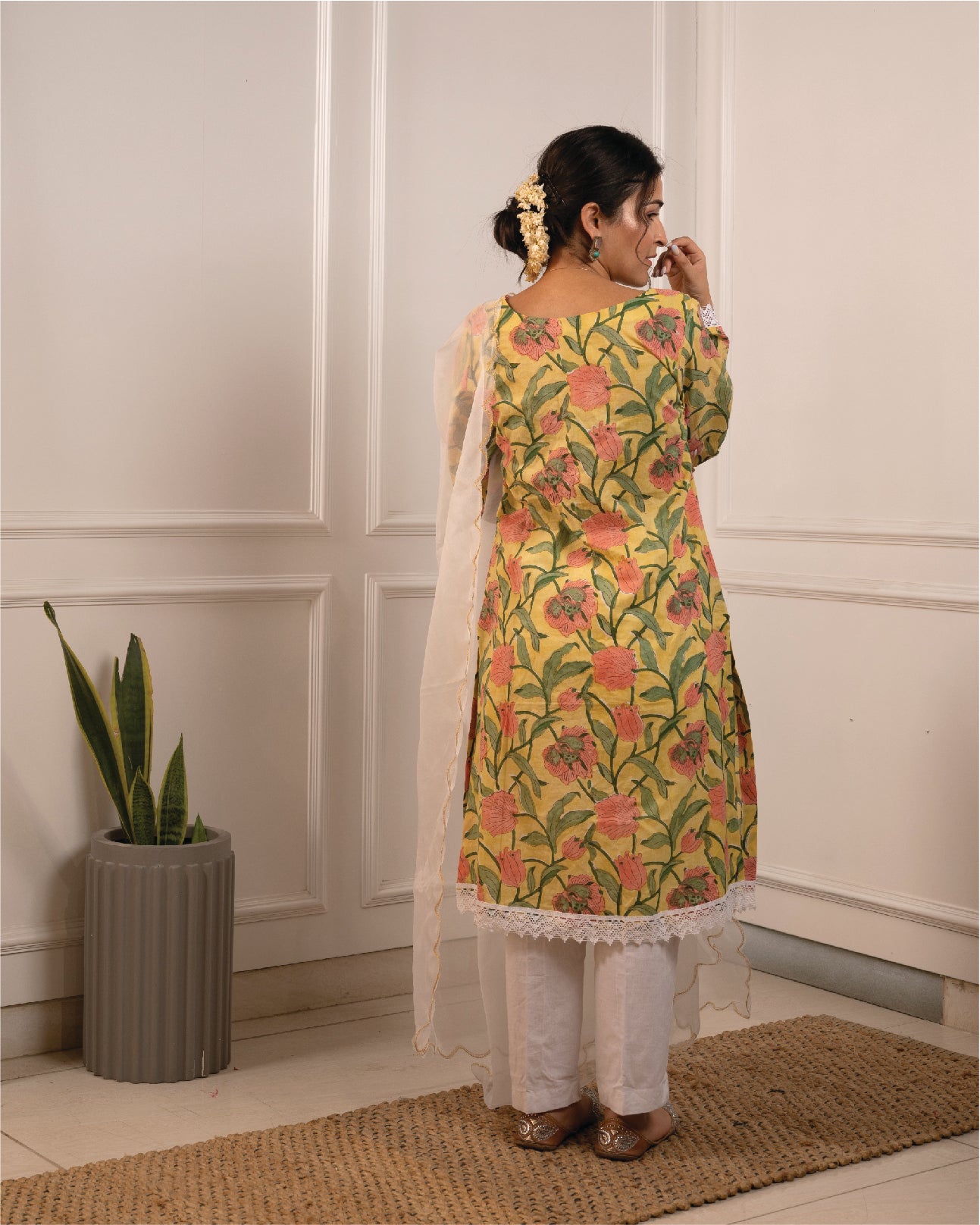 Hoor Kurta - Yellow Print