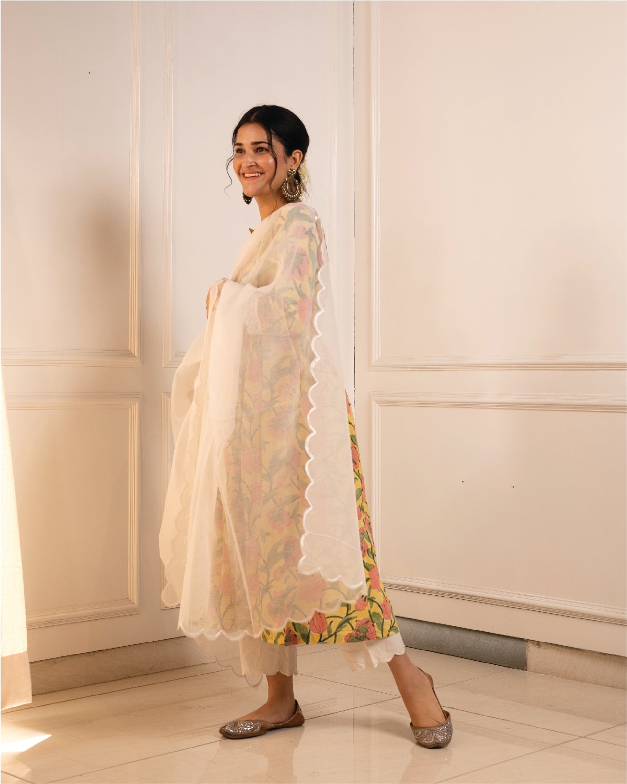 Fiza Kurta - Yellow Print
