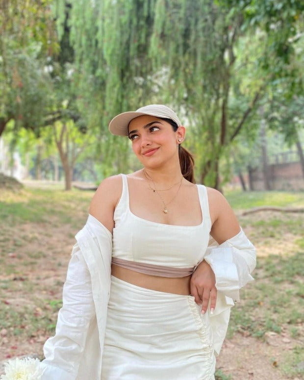 Tori Top - Eggshell White & Beige