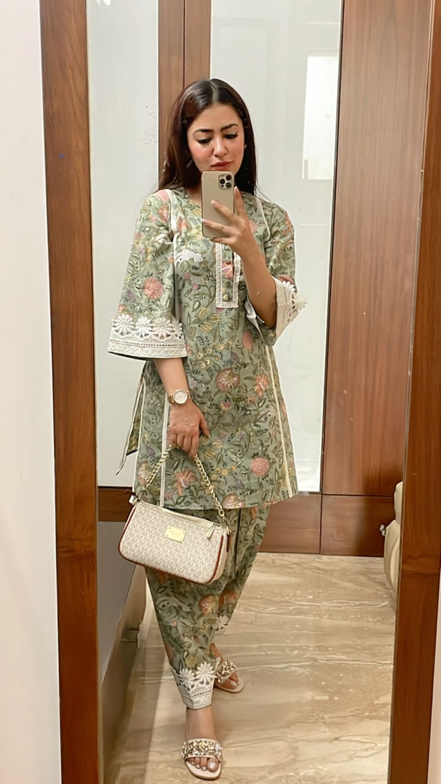 JASHN SUIT SET-GREEN PRINT