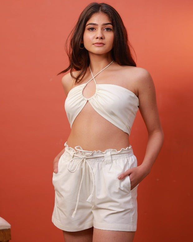 Sasha Top- Eggshell White