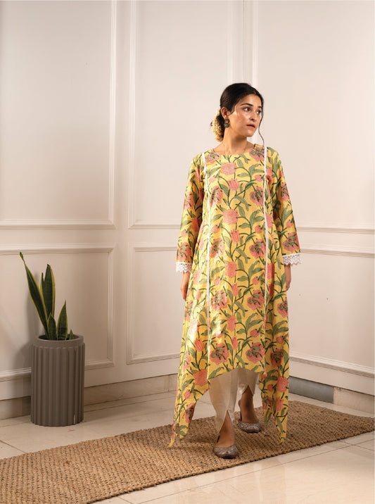 Gulnaaz Kurta - Yellow Print
