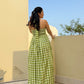 Solea Dress in Pistachio Plaid Print