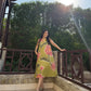 Hibiscus Dress in Tuscan Olive Print