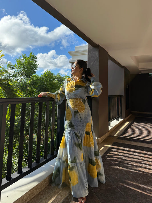 Azzurra dress in Limoncello print