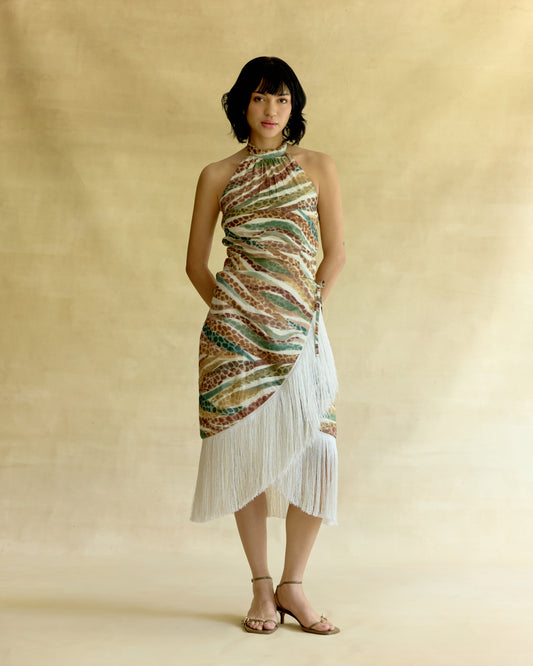 Wild Dawn Halter Top & Fringe Skirt