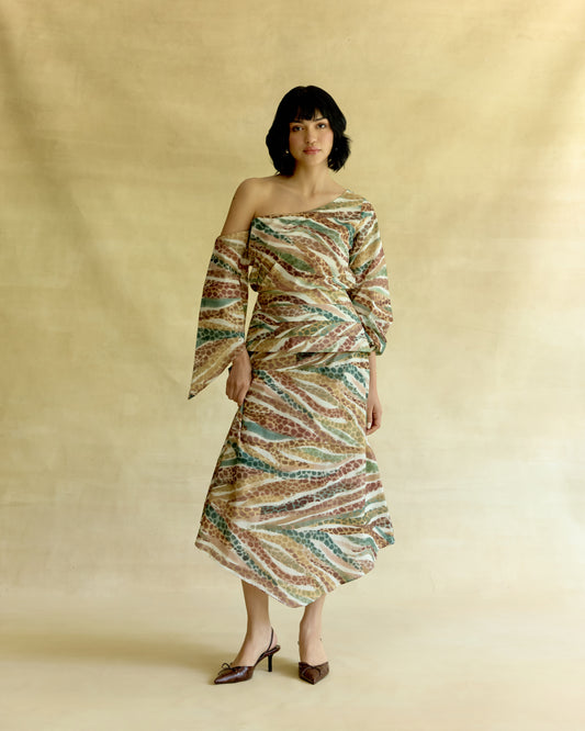 Wild Dawn Off Shoulder Top & Skirt Set
