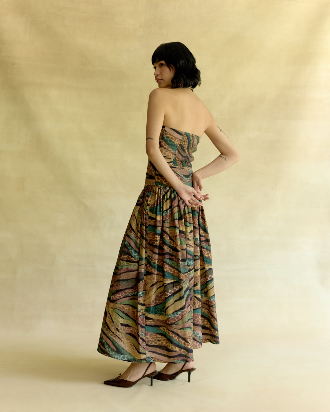 Wild Dusk Cut Out Flared Dress
