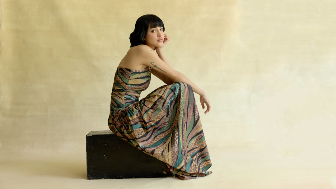 Wild Dusk Cut Out Flared Dress