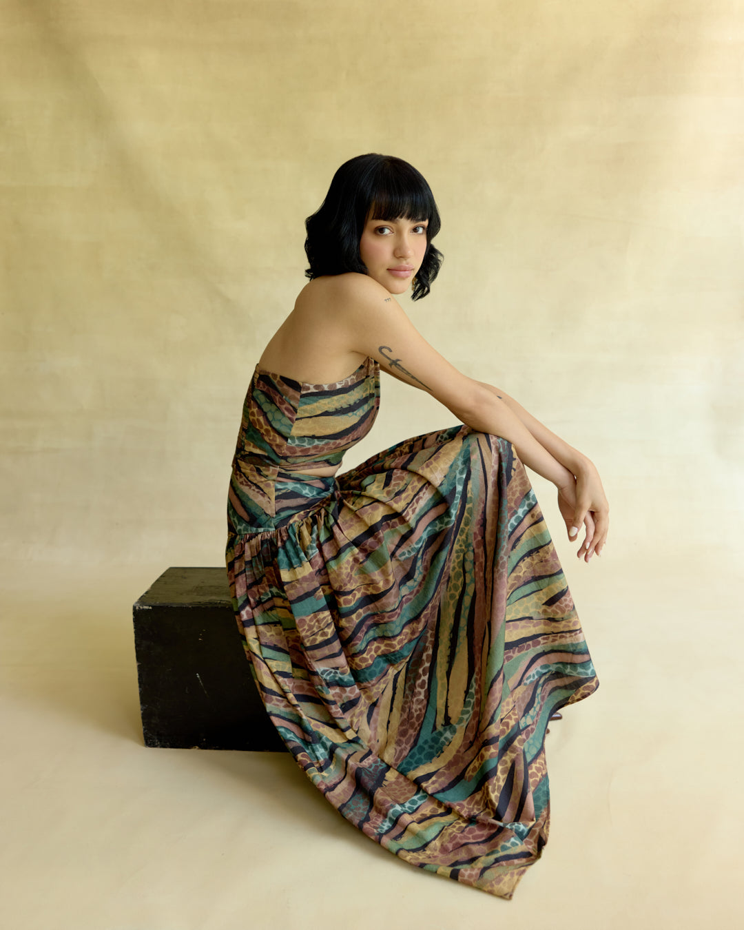 Wild Dusk Cut Out Flared Dress