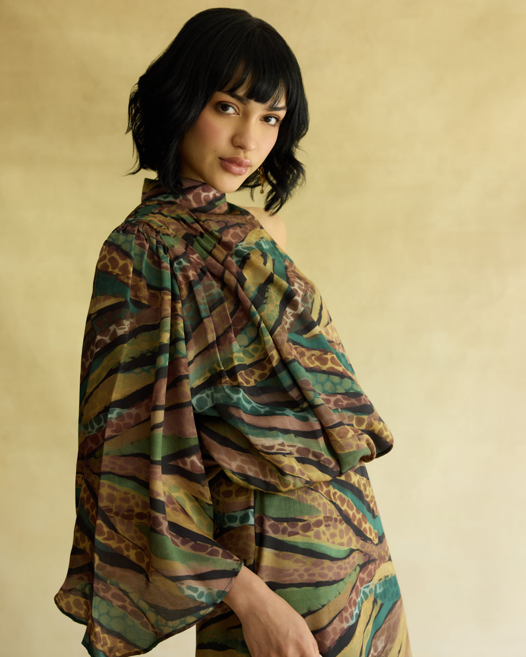 Wild Dusk Cape Top & Skirt Set