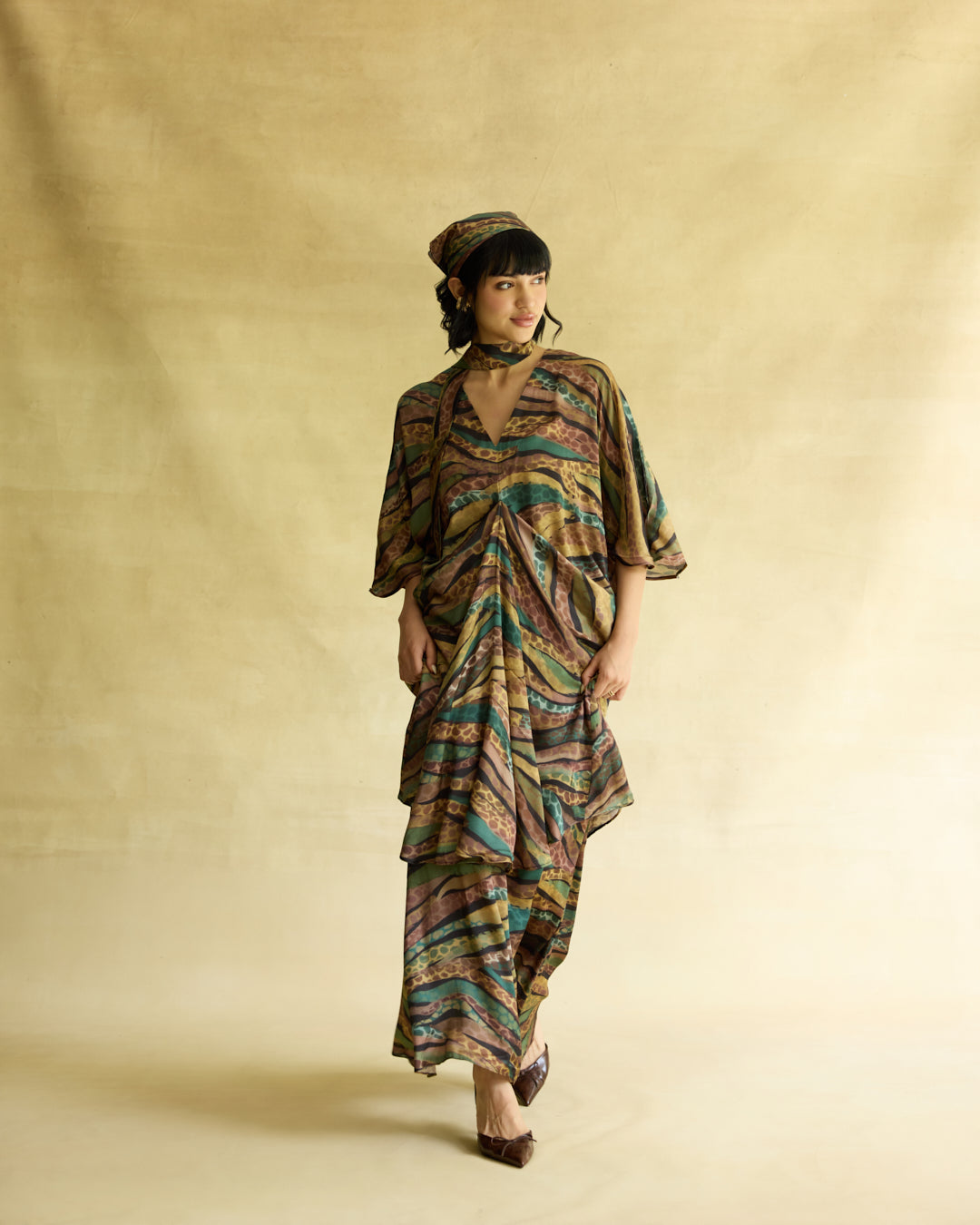 Wild Dusk Kaftan Dress & Skirt Set