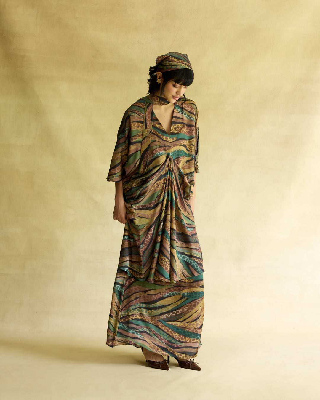 Wild Dusk Kaftan Dress & Skirt Set