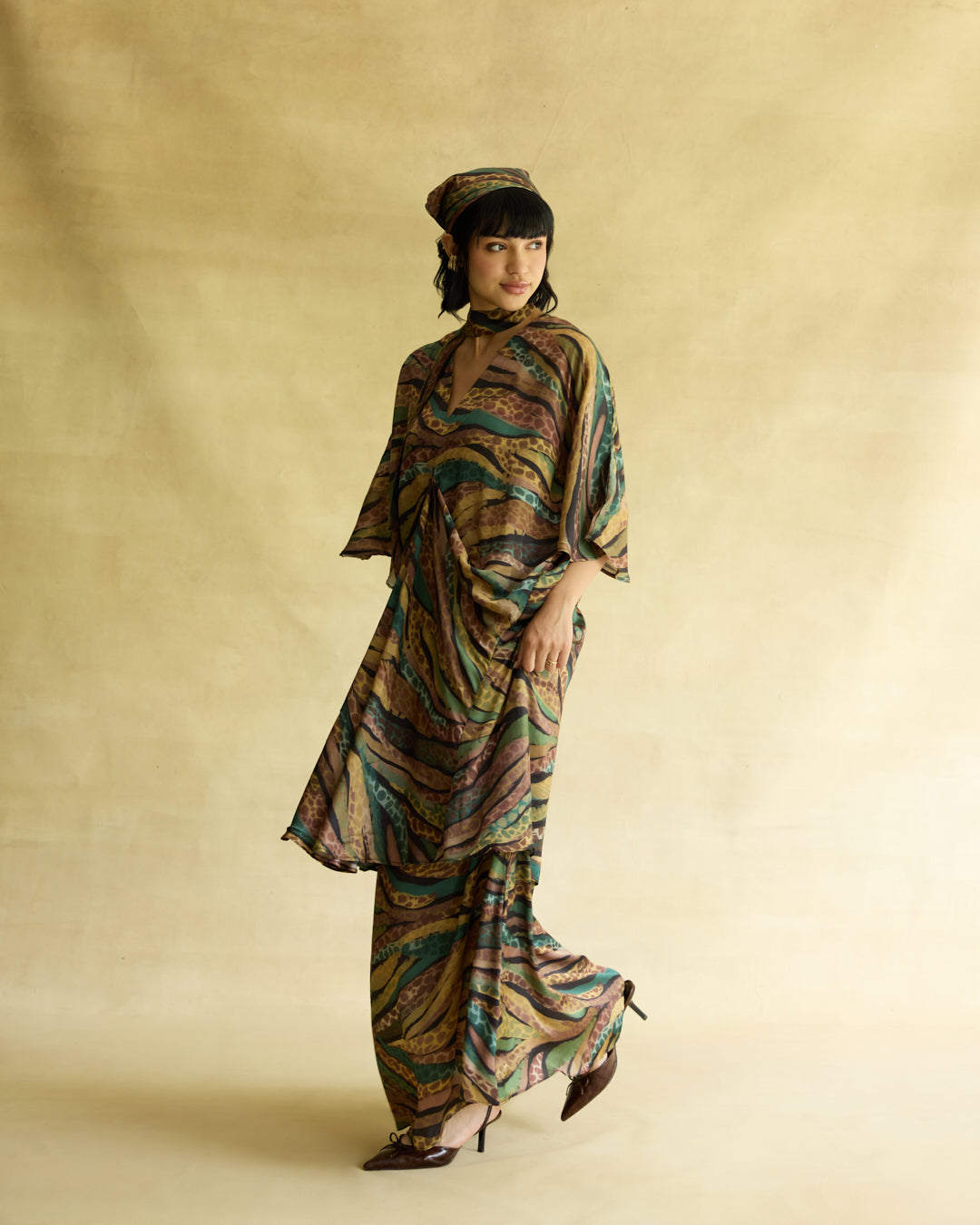 Wild Dusk Kaftan Dress & Skirt Set
