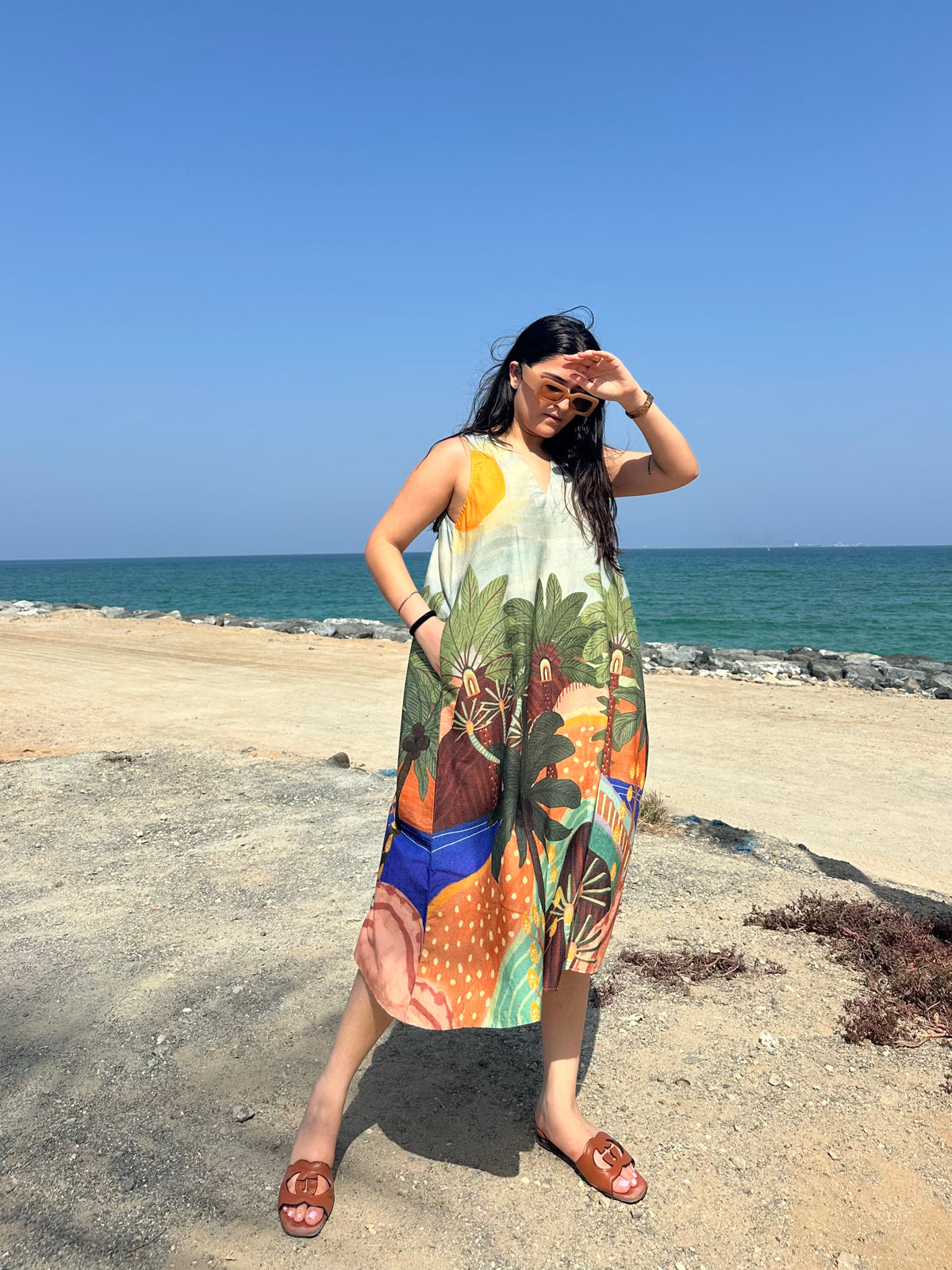 Hibiscus Dress in Desert Bloom Print – The Gaima Label