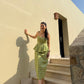 Amarina Dress in Pistachio Plaid Print