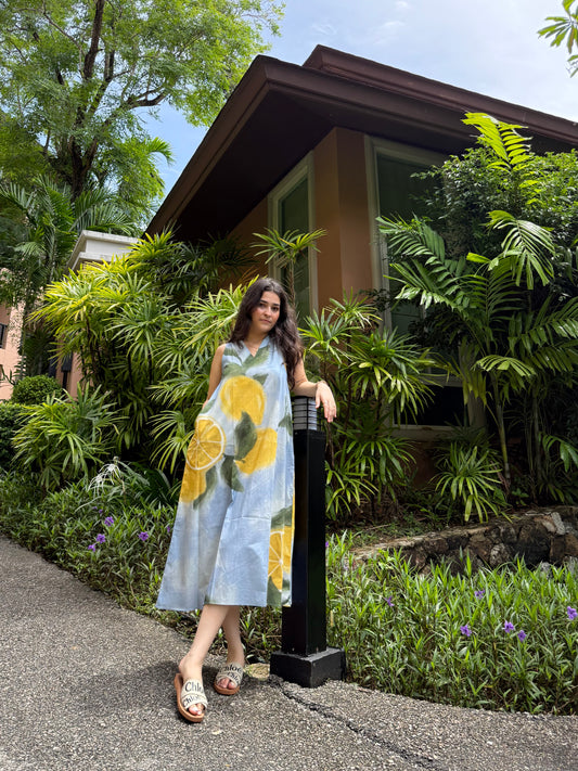 Hibiscus dress in Limoncello print