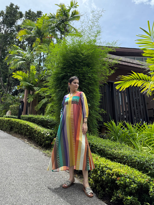 Dora dress in Tramonto print