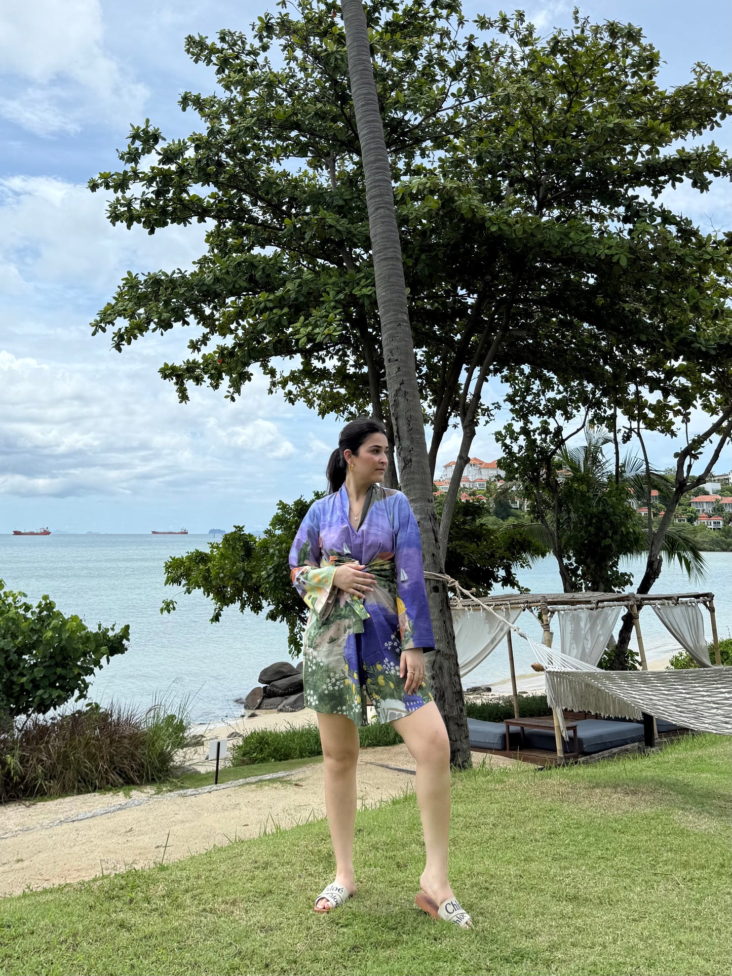Mira dress in Coastal Serenade print