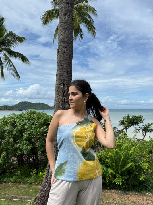 Aria top in Limoncello print