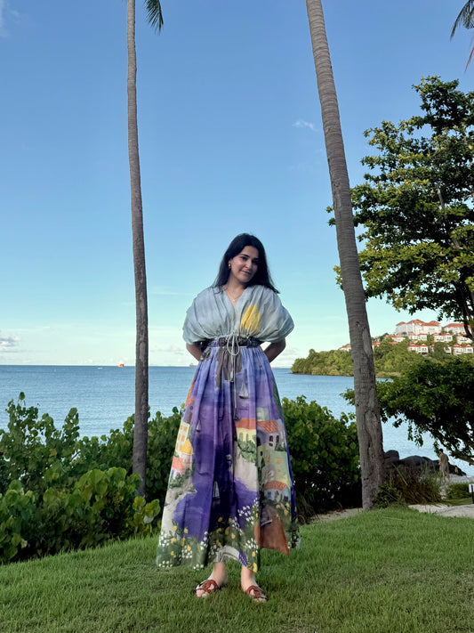 Nirvana dress in Coastal Serenade print