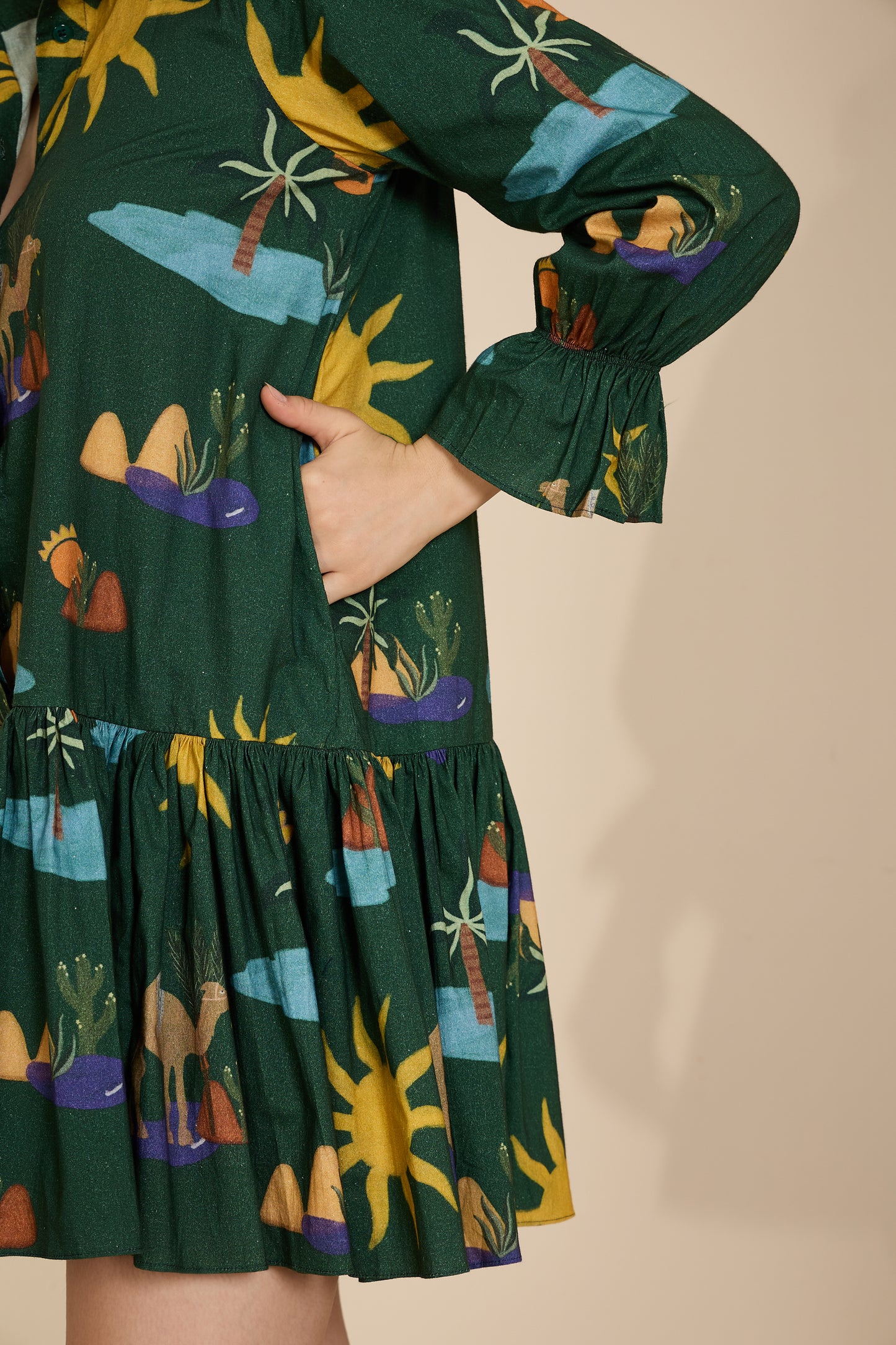 Autumn Dress in Hidden Spring Print (Green)