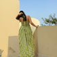Solea Dress in Pistachio Plaid Print