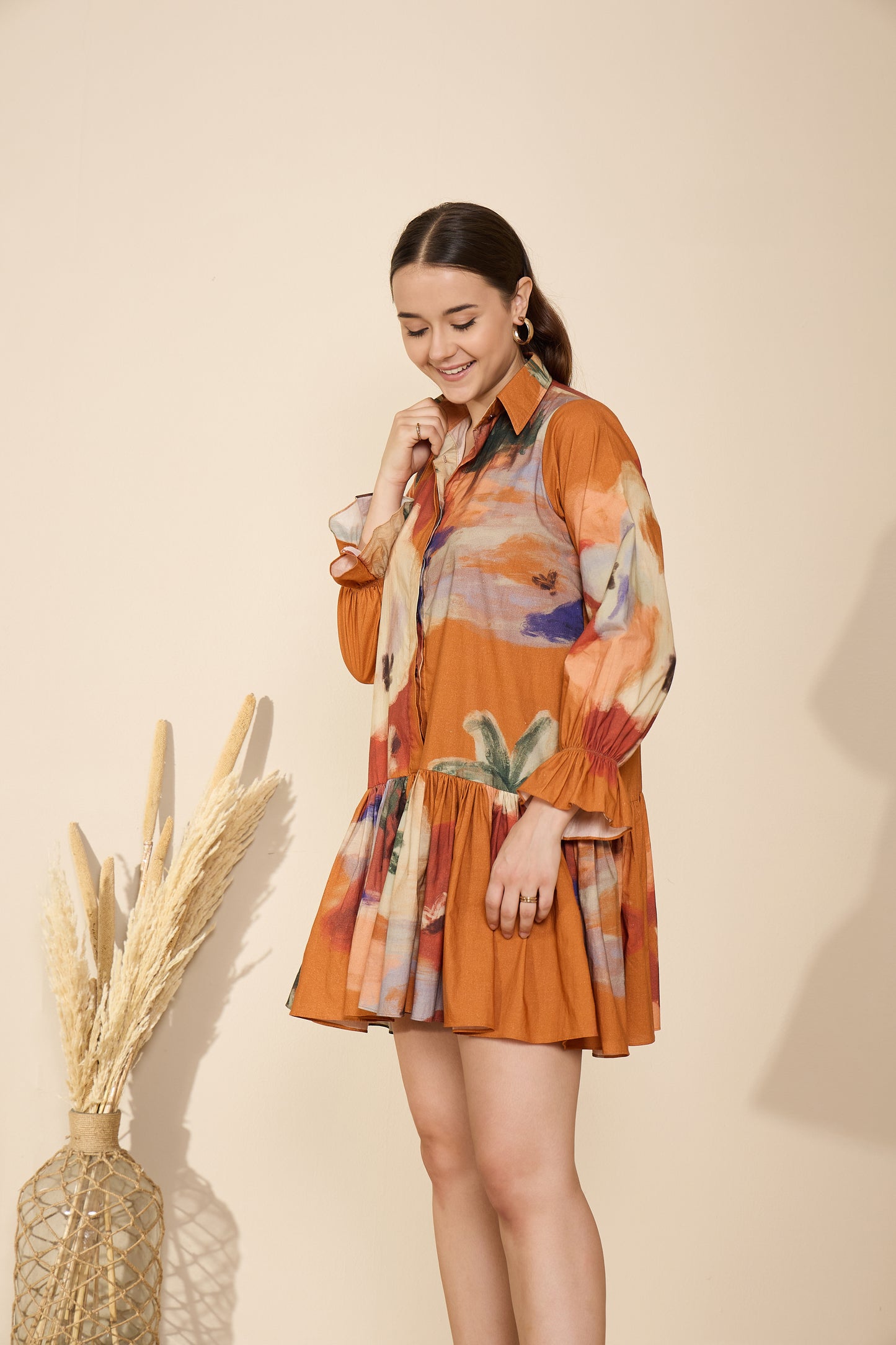 Autumn Dress in Mystic Lagoon Print