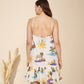 Ember Dress in Hidden Spring Print (White)