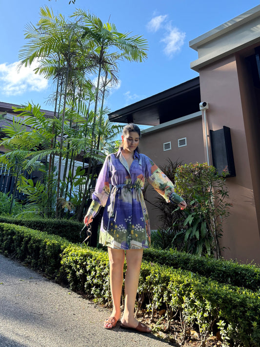 Sundown dress in Coastal Serenade print