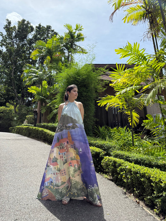 Kiara dress in Coastal Serenade print