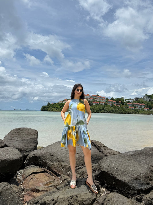 Positano Dress in Limoncello print