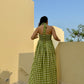 Solea Dress in Pistachio Plaid Print