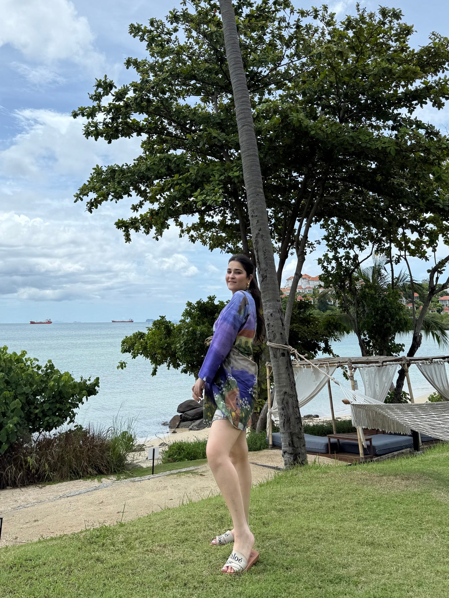 Mira dress in Coastal Serenade print