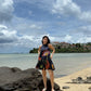 Positano Dress in Sorrento Bloom print (Endless Blue)