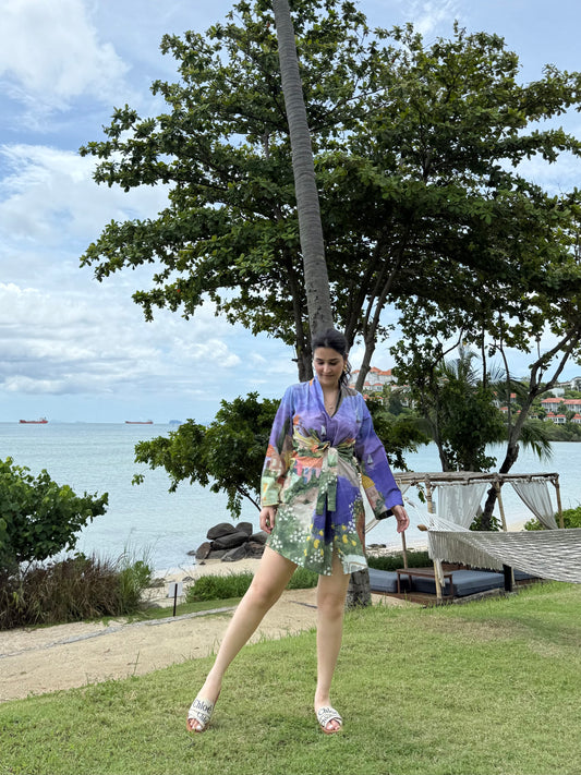 Mira dress in Coastal Serenade print