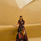Bonita Dress in Sol Garden print (Midnight Black)