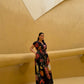 Bonita Dress in Sol Garden print (Midnight Black)