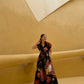 Bonita Dress in Sol Garden print (Midnight Black)
