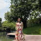Raya Dress in Sol Garden print (Sandstone)