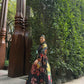 Petalia Dress in Sol Garden print (Midnight Black)